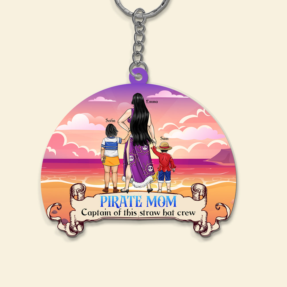 Custom Pirate Mom Keychain - Mother's Day Gift Keychains PopCulturePrints