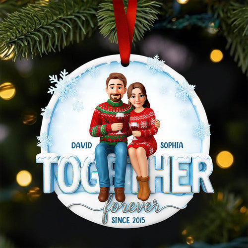 Together Forever Christmas Ornament - Personalized Gifts for Couples Ornament PopCulturePrints