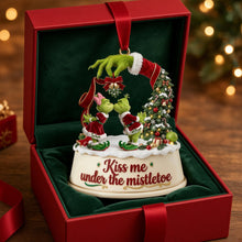 Load image into Gallery viewer, Kiss Me Under the Mistletoe - Personalized Acrylic Ornament for Couples Ornament PopCulturePrints
