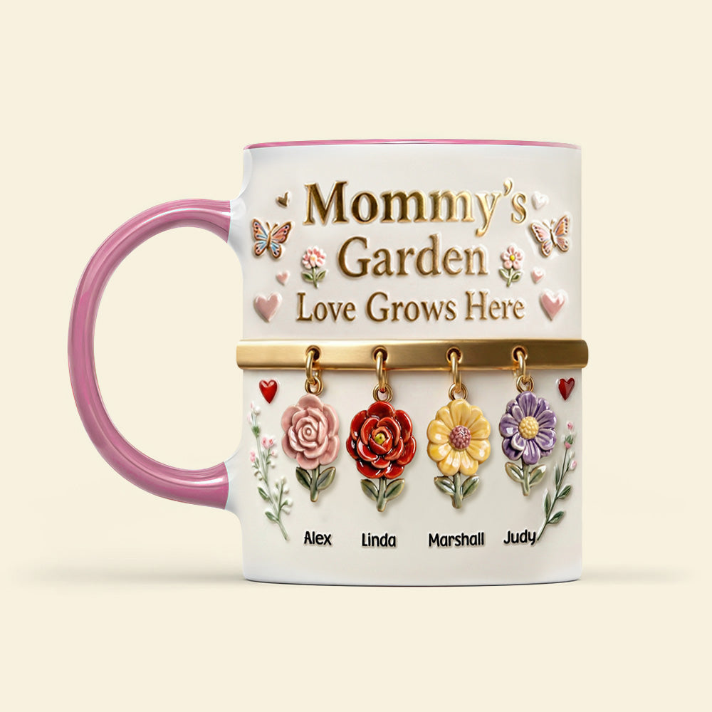 Mom's Floral Garden Coffee Accent Mug - Personalized Gifts for Mom and Grandma Coffee Mug PopCulturePrints