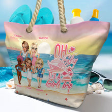 Load image into Gallery viewer, Oh Ship, It's A Girl's Trip - Personalized Beach Bag Beach Bag PopCulturePrints
