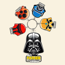 Load image into Gallery viewer, Custom Dad Keychain with Space Themed Charms Keychains PopCulturePrints
