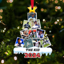Load image into Gallery viewer, Personalized Baseball Photo Christmas Ornament 2024 Ornament PopCulturePrints
