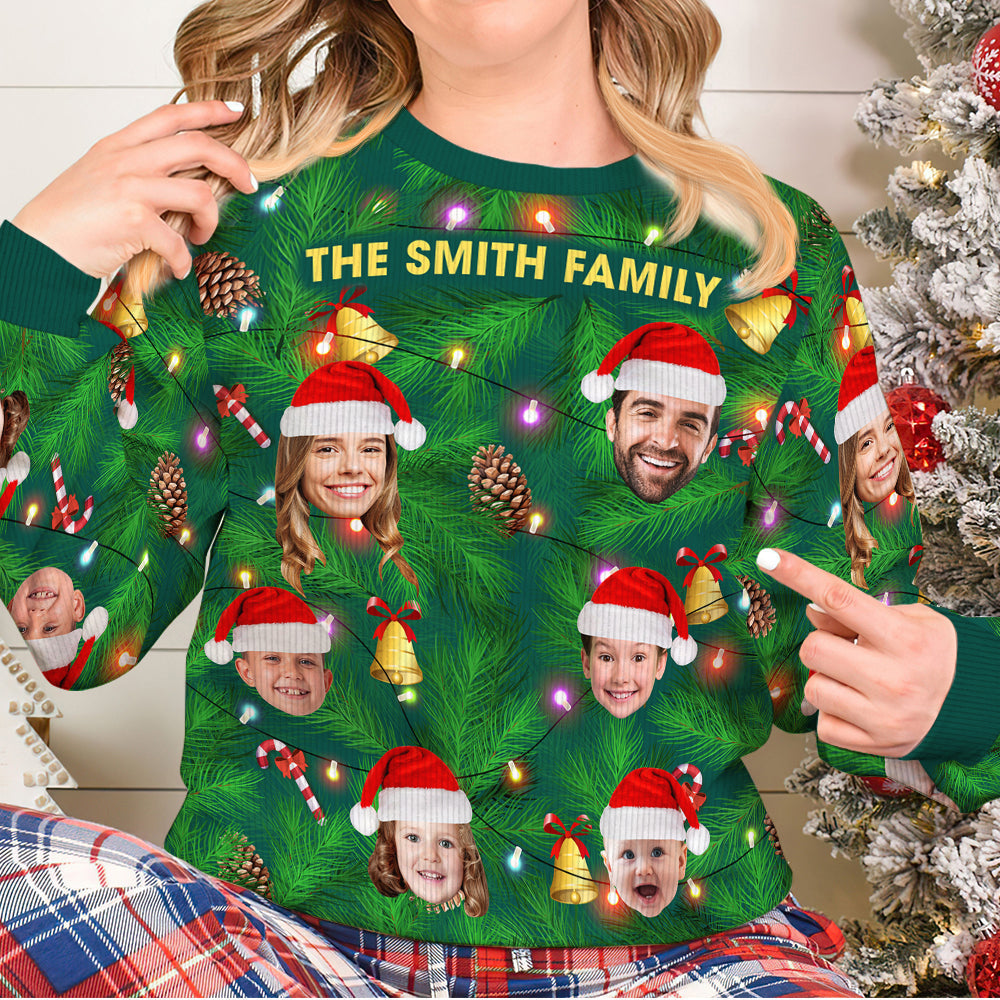 Personalized Family Christmas Sweater - Festive Photo Design