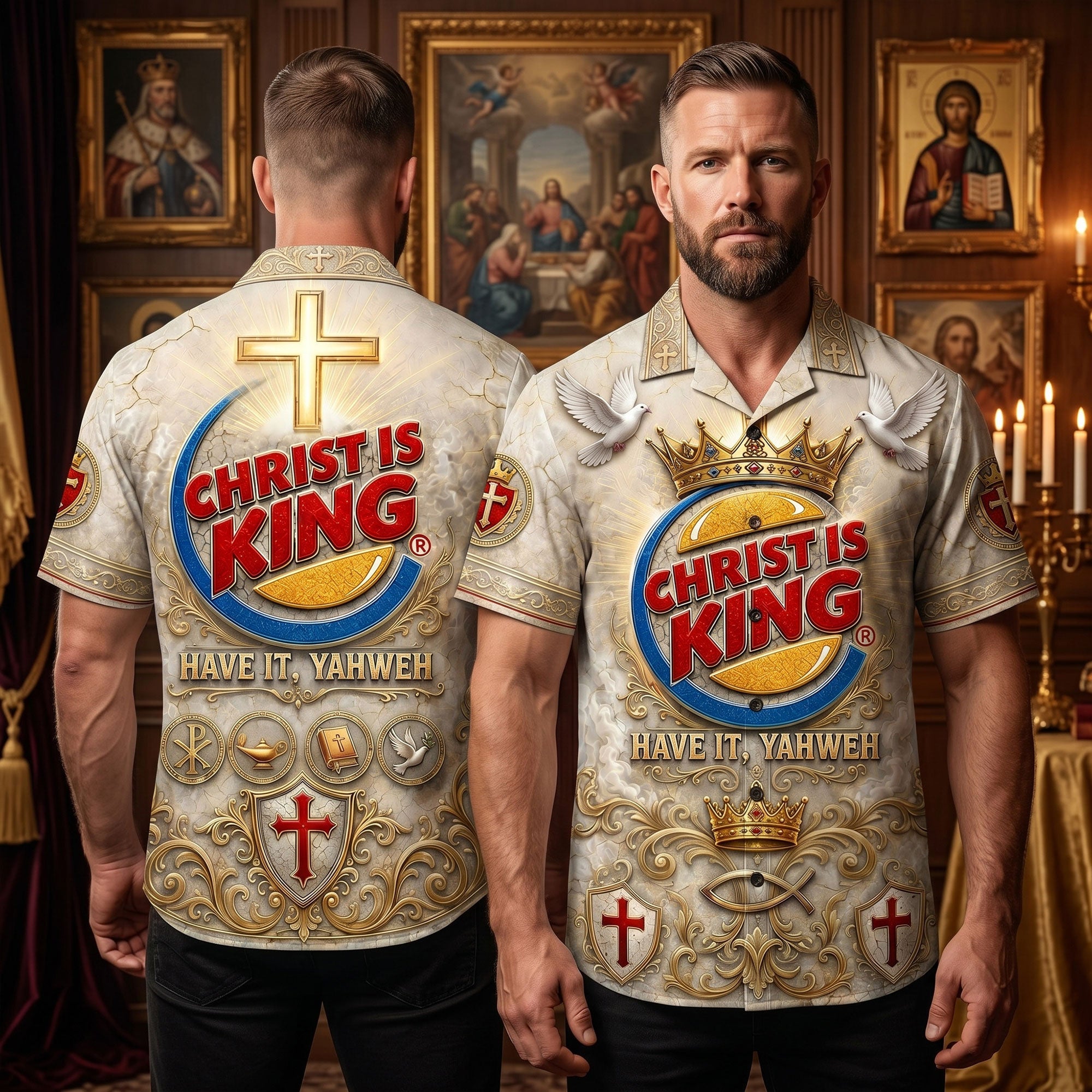 Faith King Hawaiian Shirt - Personalize Your Style with Meaningful Christian Gifts Hawaiian Shirts PopCulturePrints