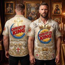 Load image into Gallery viewer, Faith King Hawaiian Shirt - Personalize Your Style with Meaningful Christian Gifts Hawaiian Shirts PopCulturePrints
