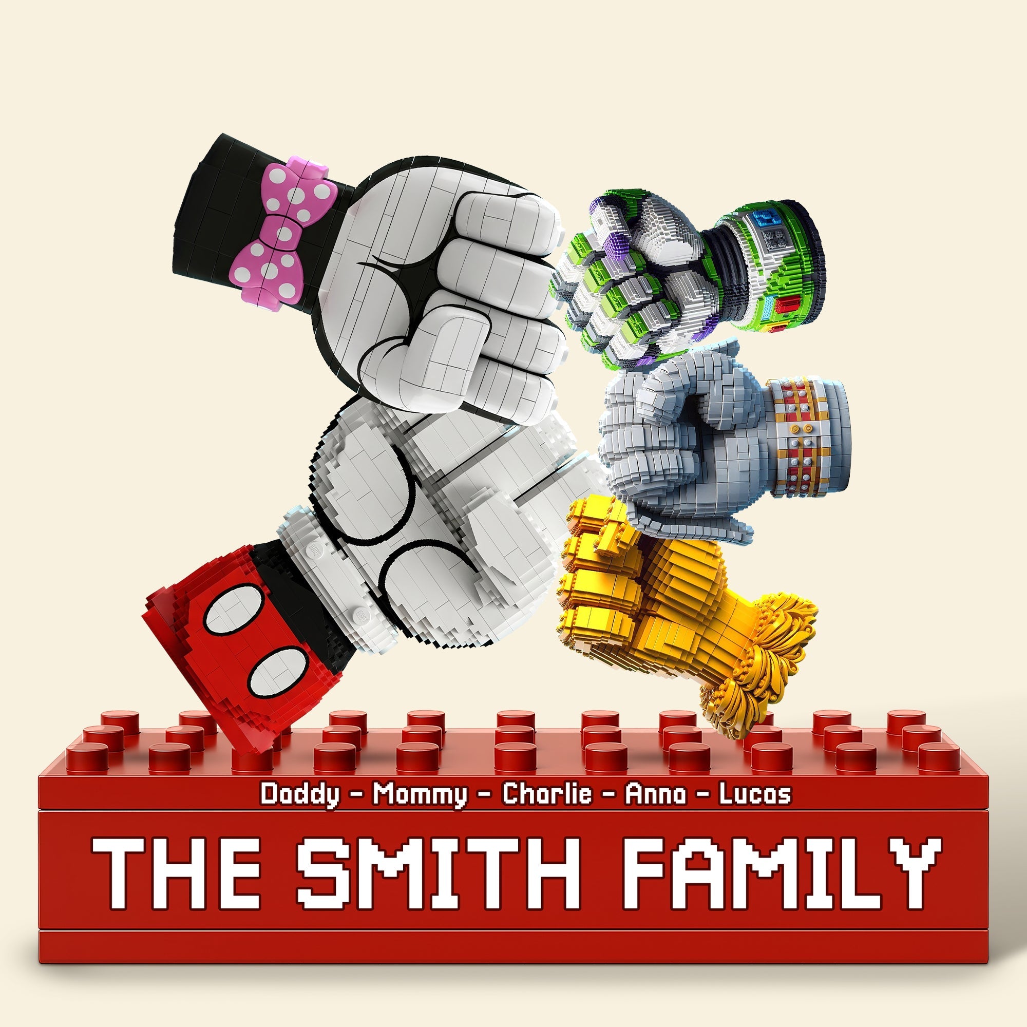 Celebrate Togetherness with Our Cartoon Fist Bump Family Plaque - Personalized Gifts for Family Shaped Plaques PopCulturePrints