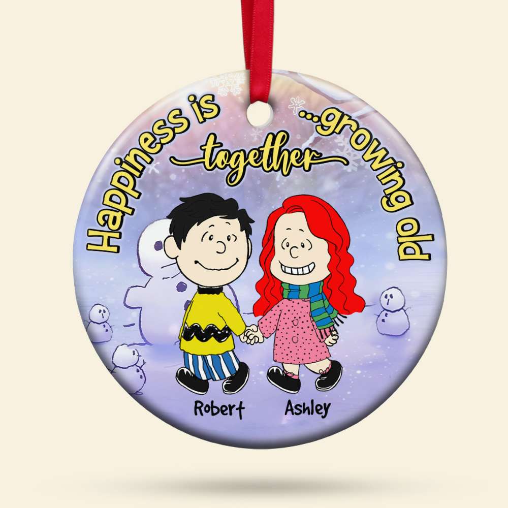 Personalized Hand In Hand Couple Christmas Ornament