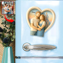 Load image into Gallery viewer, "Together in Every Adventure" - Custom Couple Travel Fridge Magnet - Personalized Gift for Couples, Friends, Engaged Lovers Fridge Magnet PopCulturePrints
