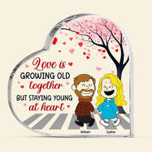Load image into Gallery viewer, Personalized Love Is Growing Old Together Couple Plaque Shaped Plaques PopCulturePrints
