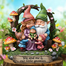 Load image into Gallery viewer, You and Me &amp; Our Little Gnomies - Personalized Happy Gnome Family Acrylic Plaque Shaped Plaques PopCulturePrints
