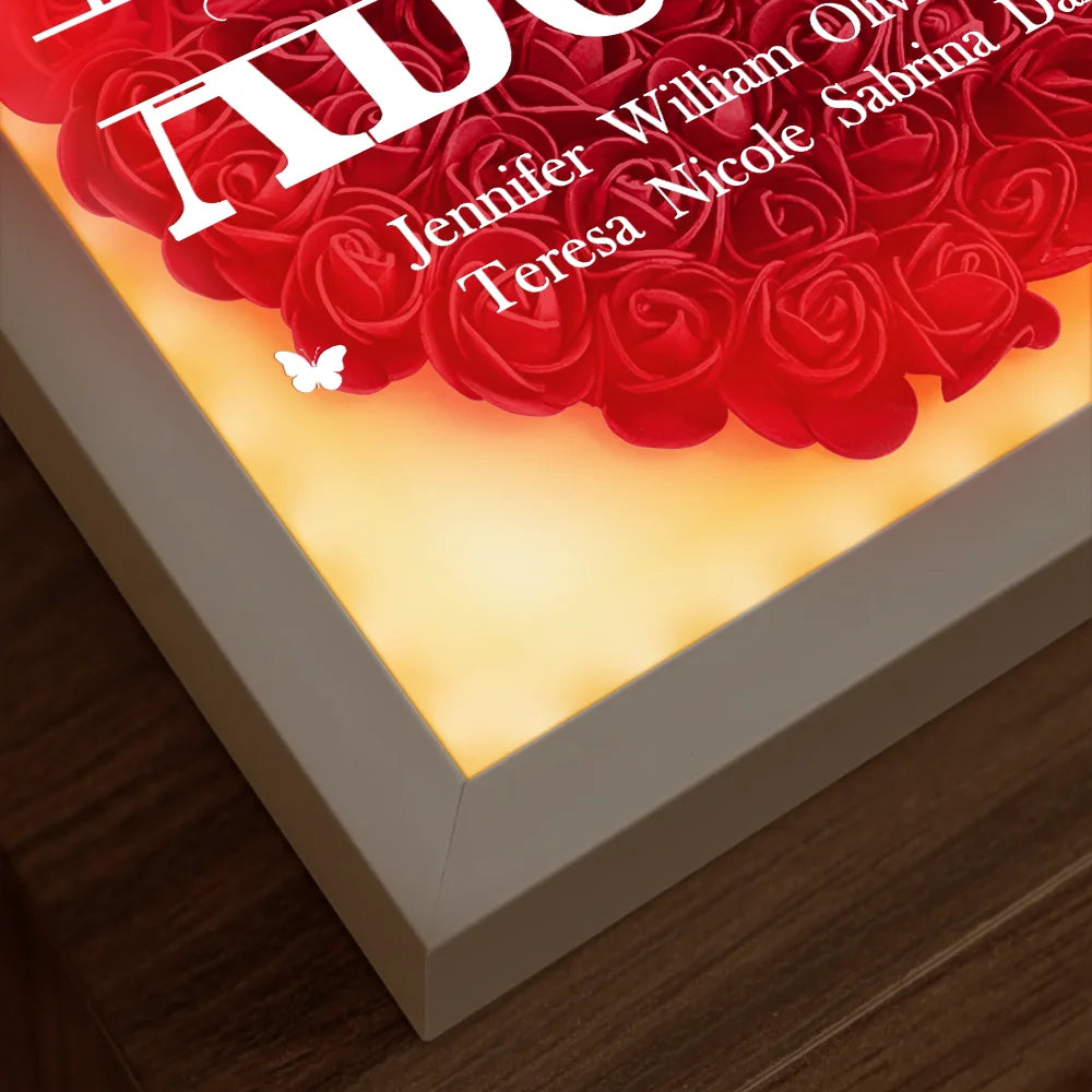 We Love You Mom - Personalized LED Light Flower Shadow Box - Perfect Gift for Mom and Grandma LED Light Flower Shadow Box PopCulturePrints
