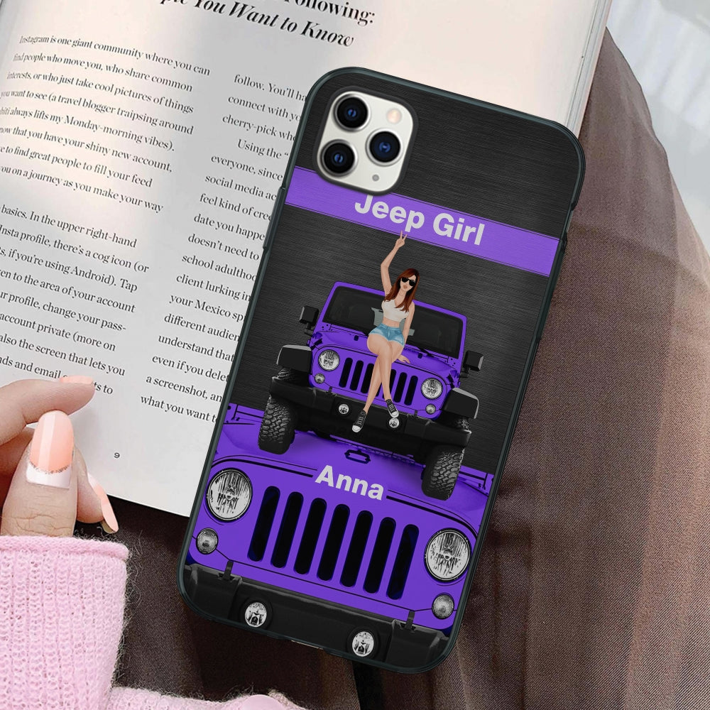 Personalized Jeep Girl Phone Case - Custom Name Gift