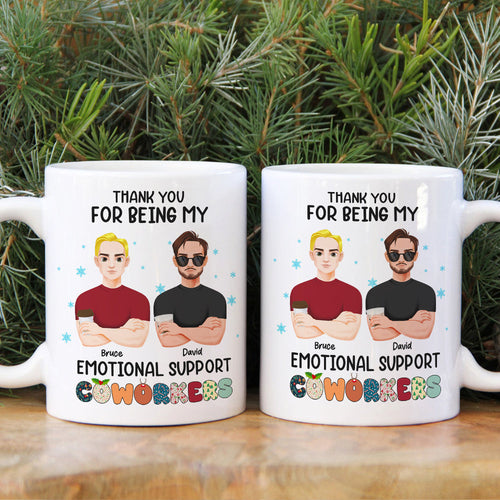 Personalized Emotional Support Coworker Christmas Mug Coffee Mug PopCulturePrints