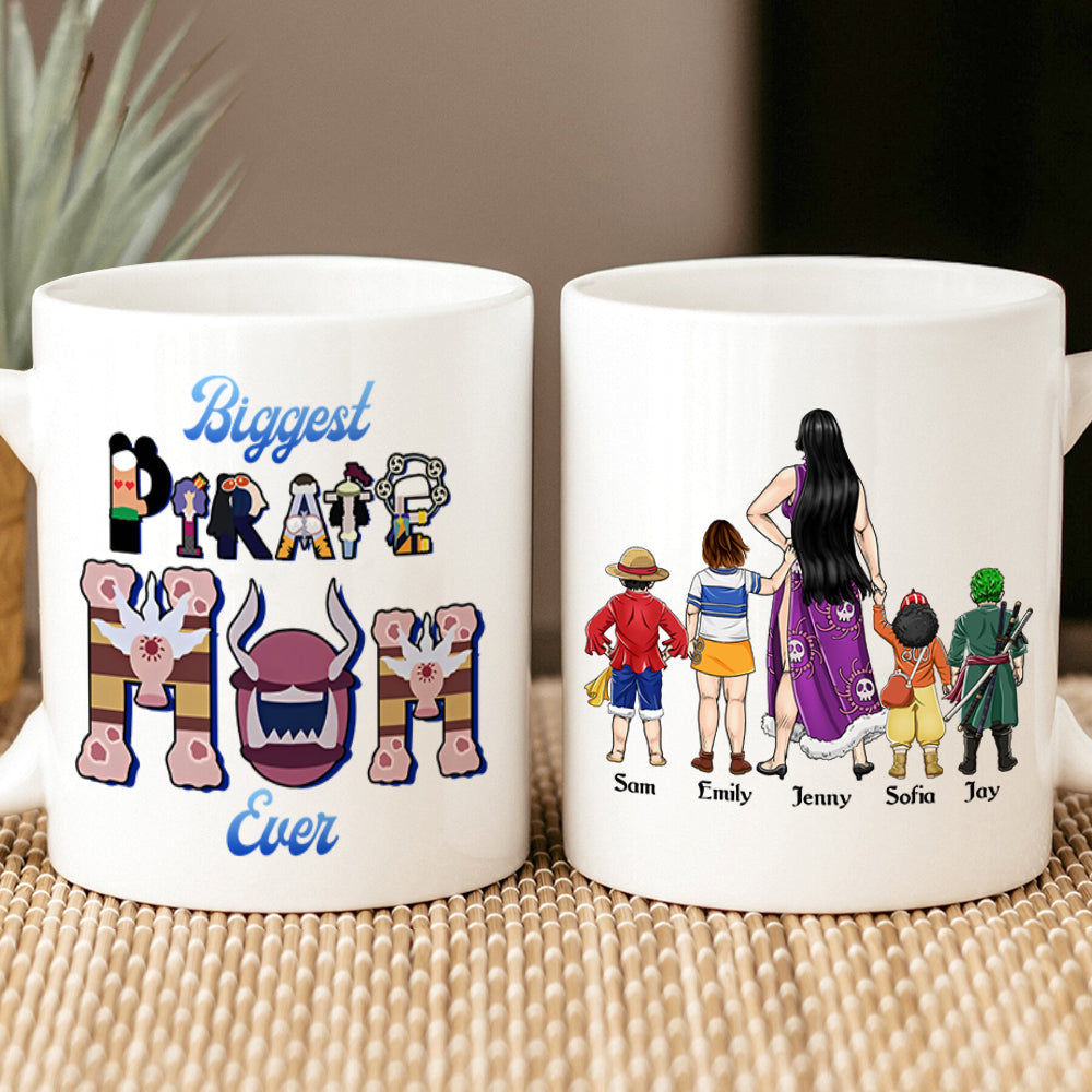 Biggest Pirate Mom Personalized Coffee Mug - Perfect Mother's Day Gift Coffee Mug PopCulturePrints