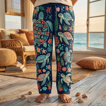 Load image into Gallery viewer, In a World Full of Grandmas, Be a Mimi - Personalized Grandma Turtle Pajama Pants Pajama Pant PopCulturePrints
