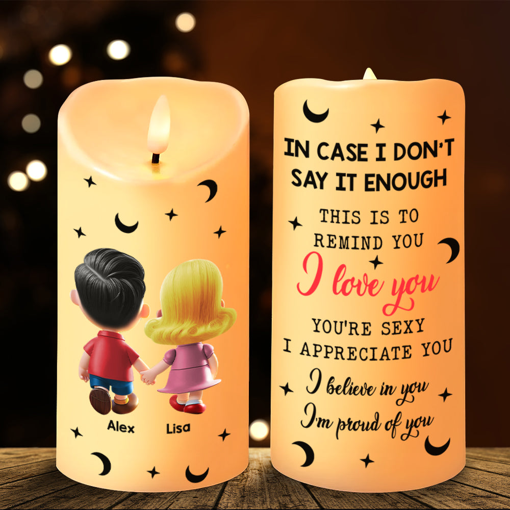 Personalized LED Candle for Couples - Cartoon Design Led Candle PopCulturePrints