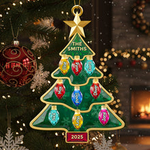 Load image into Gallery viewer, Celebrate Family Togetherness with a Personalized Light-Up Christmas Tree Ornament Ornament PopCulturePrints
