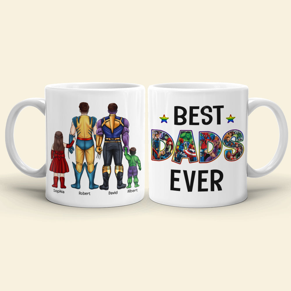 Best Dads Ever Personalized Superhero Coffee Mug Coffee Mug PopCulturePrints