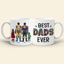 Load image into Gallery viewer, Best Dads Ever Personalized Superhero Coffee Mug Coffee Mug PopCulturePrints
