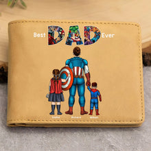 Load image into Gallery viewer, Custom Super Dad PU Leather Wallet - Personalized Gift Leather Wallet PopCulturePrints
