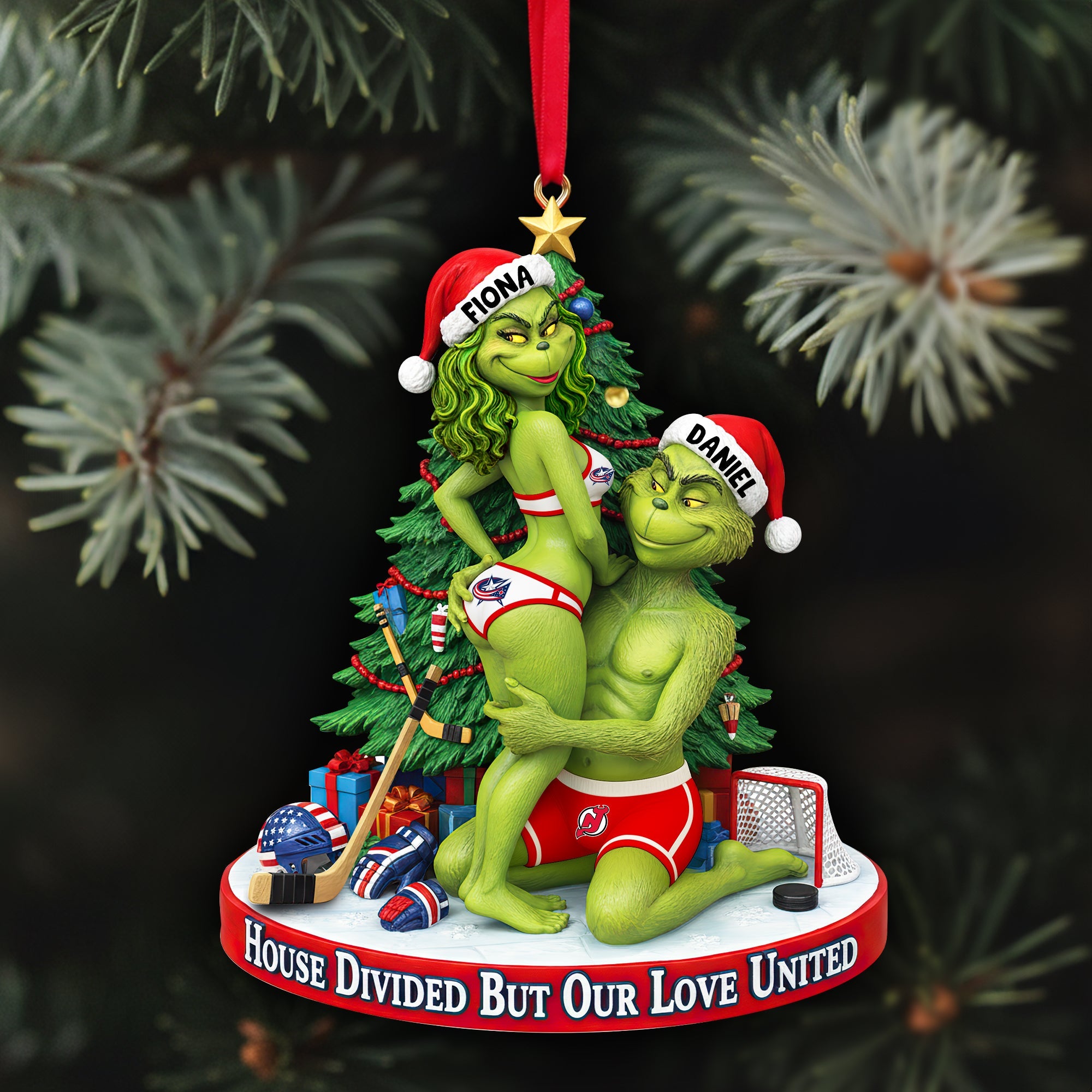 House Divided But Our Love United - Personalized Christmas Ornament for Couples Ornament PopCulturePrints