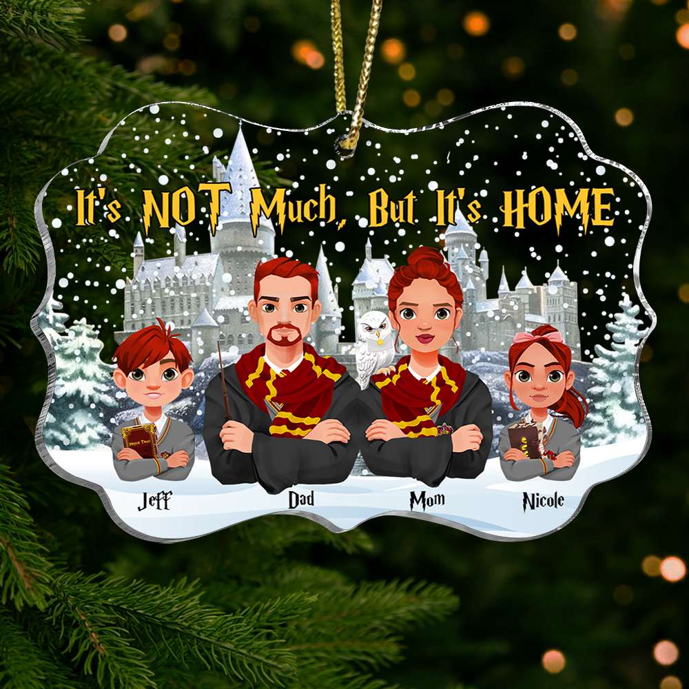 Personalized Happy Family Christmas Ornament - Magical Theme