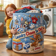 Load image into Gallery viewer, Playful Quilted Laundry Basket - Personalized Gifts 02hadt180726 Laundry Basket PopCulturePrints
