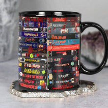 Load image into Gallery viewer, Retro Horror VHS Tape Mug for Movie Lovers Coffee Mug PopCulturePrints
