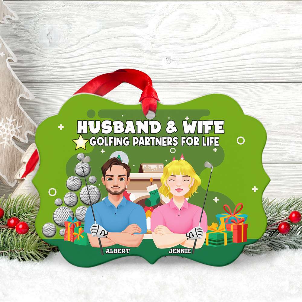 Personalized Golf Partner Ornament for Couples - Valentine's Day Gifts - Holiday Gift Ornament PopCulturePrints