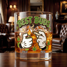 Load image into Gallery viewer, "Best Buds" - Personalized Weed Friend Drinking Glass - Custom Gift for Friends and Celebrations
