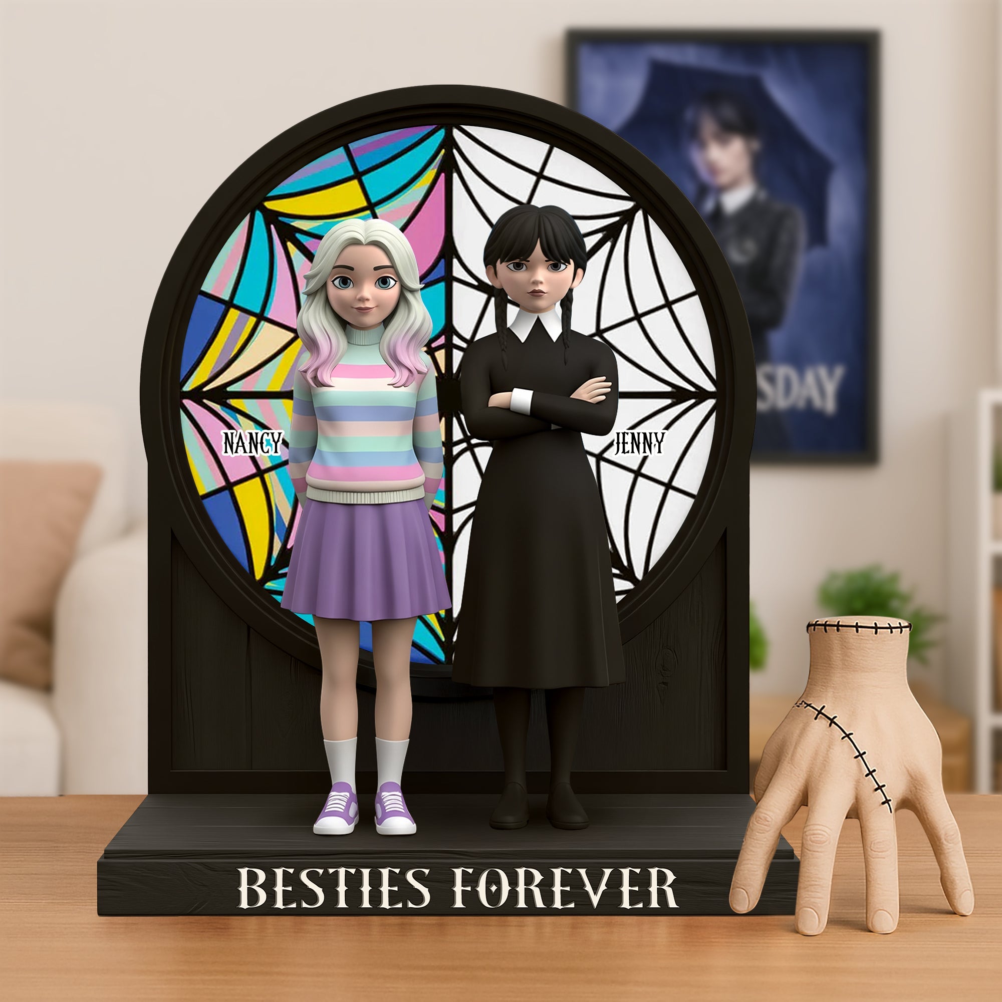 "Besties Forever: Celebrate Your Horror Vibes" - Personalized Horror Besties Plaque for Friends Shaped Plaques PopCulturePrints