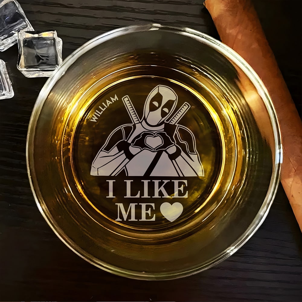 Personalized Deadpool Whiskey Glass