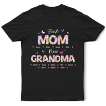 Load image into Gallery viewer, First Mom, Now Grandma - Personalized T-Shirt for Cherished Moments T-shirt PopCulturePrints
