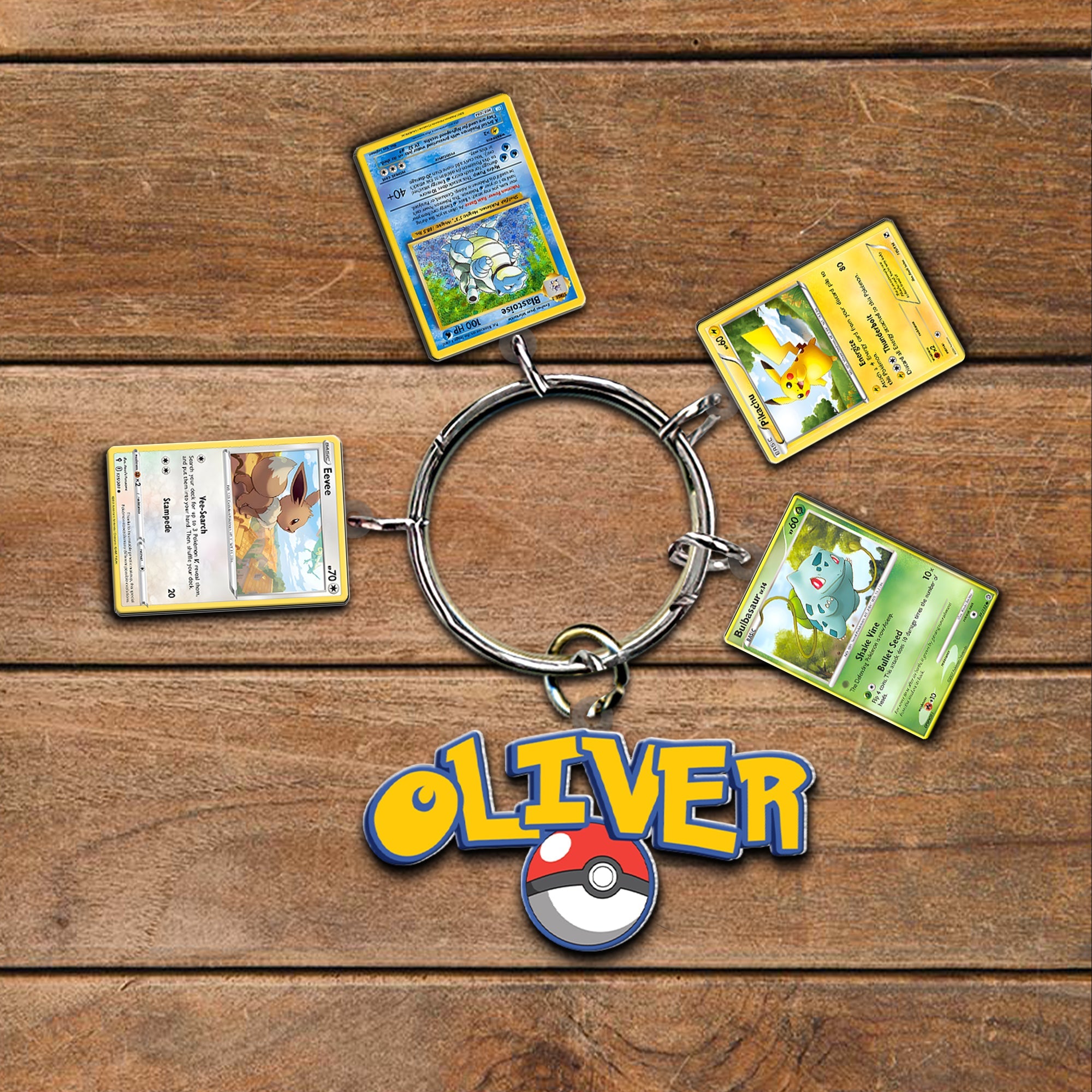 Personalized Poke-Themed Keychain for Anime Fans Keychains PopCulturePrints