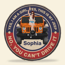 Load image into Gallery viewer, Personalized Jeep Girl Tire Cover - Yes, This Is My Jeep
