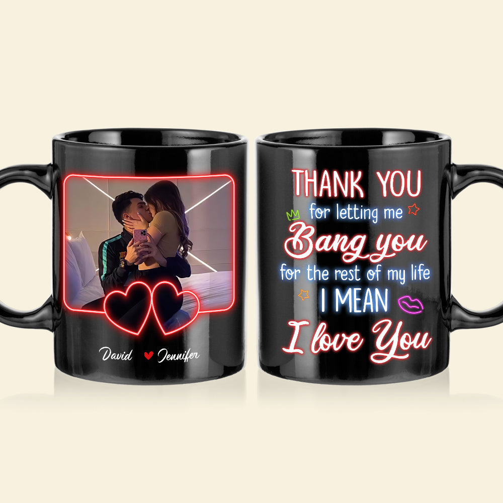 Personalized Couple Coffee Mug - Thank You for Letting Me Bang You Coffee Mug PopCulturePrints