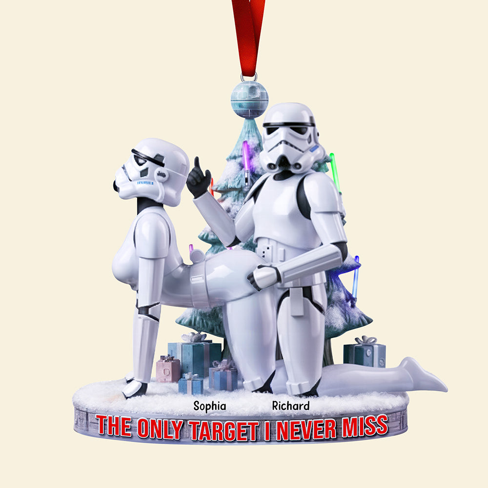 "The Only Target I Never Miss" - Fun Troop Couple Ornament - Personalized Gift for Couples Ornament PopCulturePrints