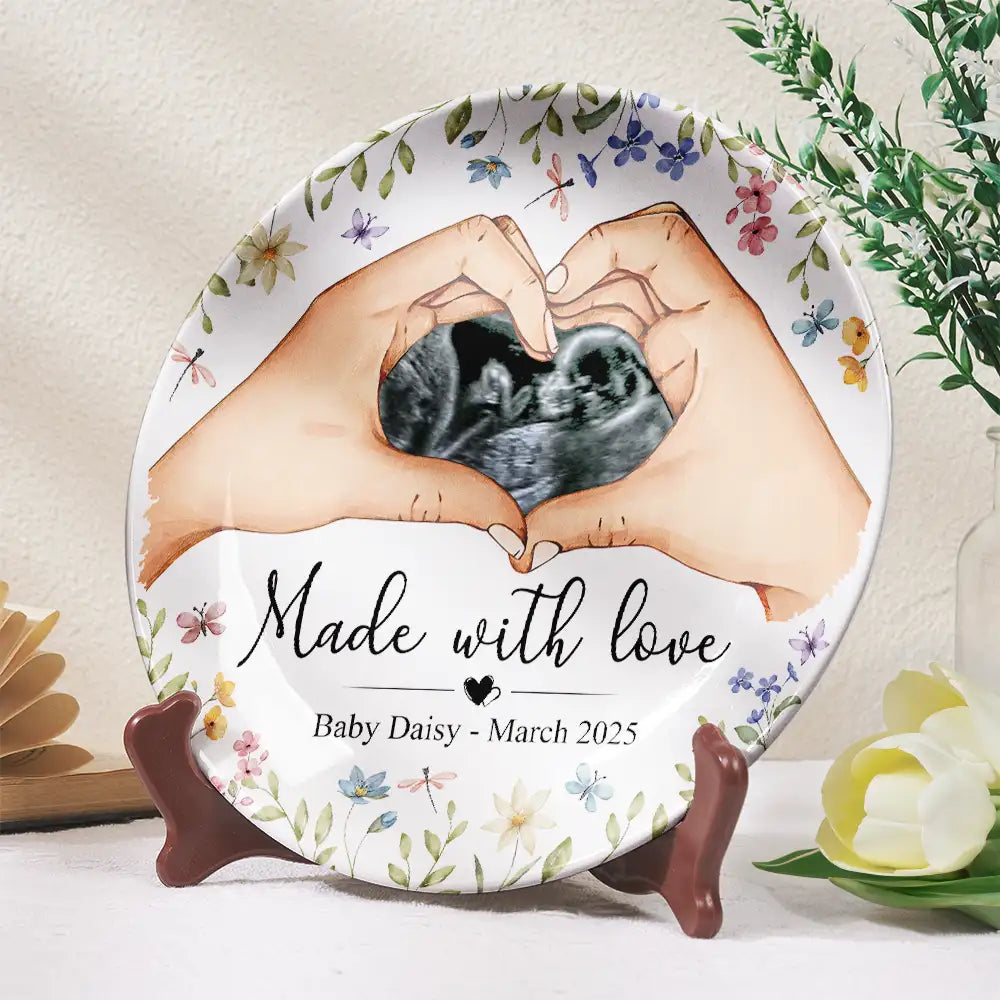 Made With Love - Custom Personalized Ceramic Plate Ceramic Plate PopCulturePrints