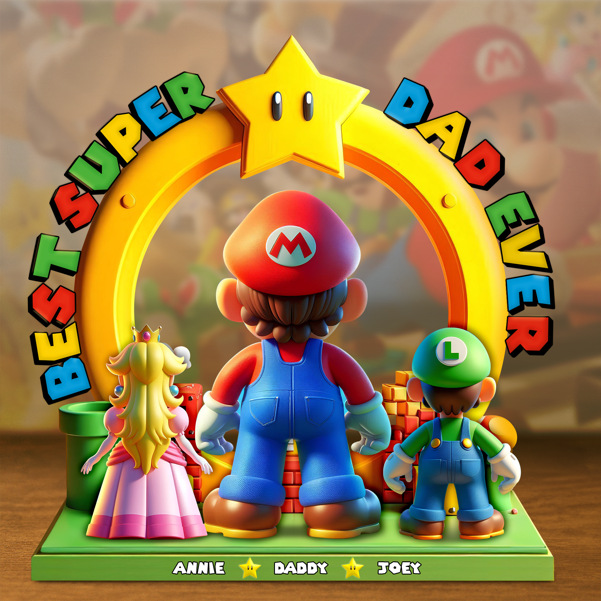 Best Super Dad Ever - Personalized Acrylic Plaque - Perfect Gift for Fathers & Grandfathers Shaped Plaques PopCulturePrints