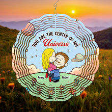 Load image into Gallery viewer, Personalized Wind Spinner for Couples - You Are the Center of My Universe Ornament PopCulturePrints
