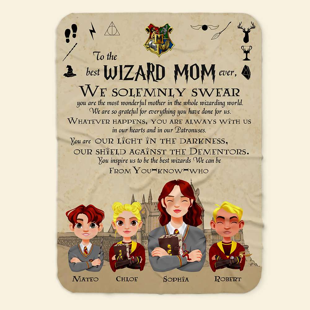 Magical Personalized Wizard Blanket for Mom