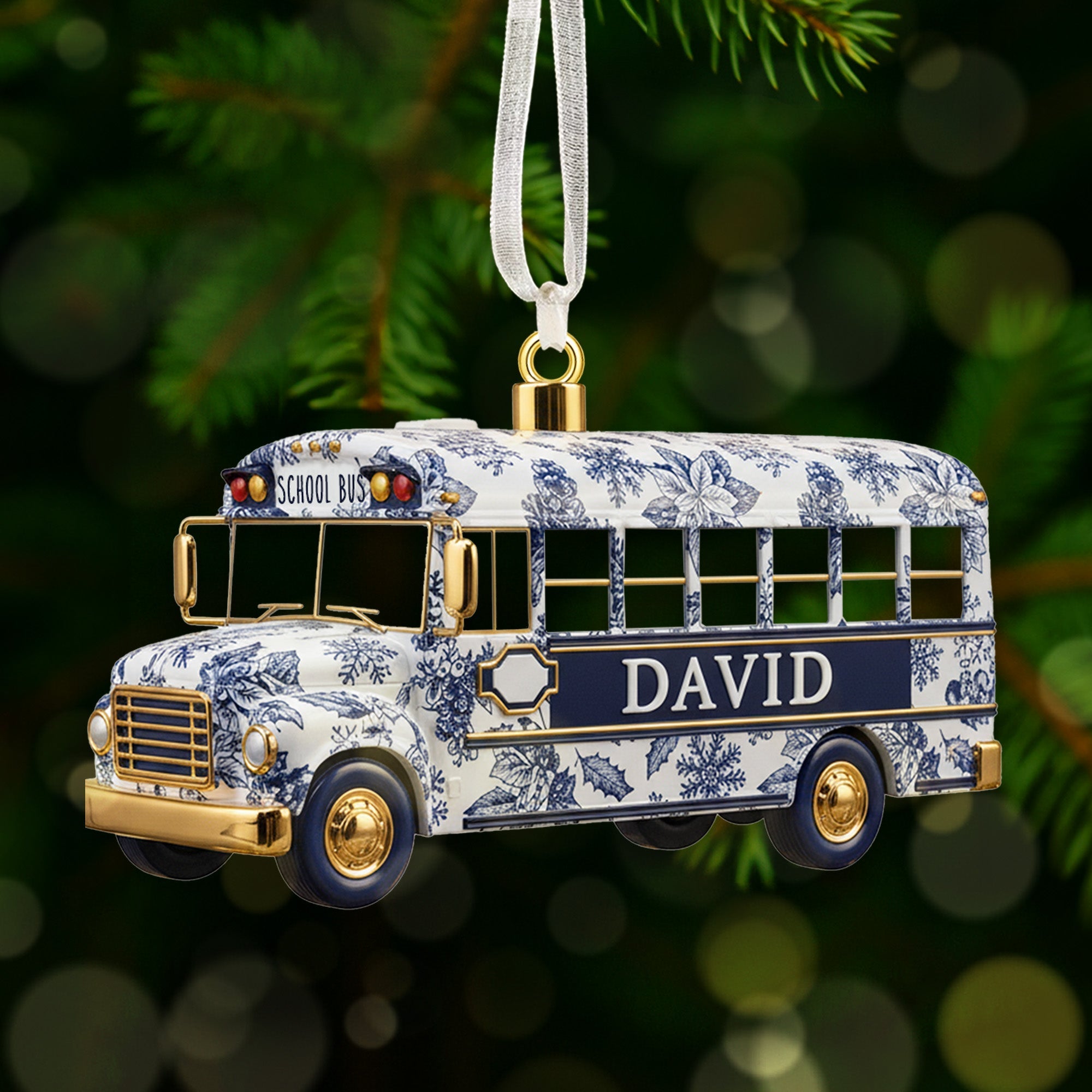 "The Best School Bus Drivers Embrace Every Journey" - Personalized Christmas Ornament - Perfect Gift for School Bus Drivers, Teachers, and Friends Ornament PopCulturePrints