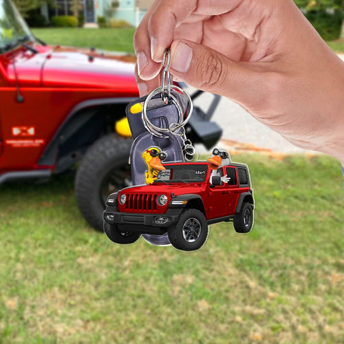 Happy Ducks Keychain: Personalize Your Adventure - Unique Gift for Off-road Enthusiasts Keychains PopCulturePrints