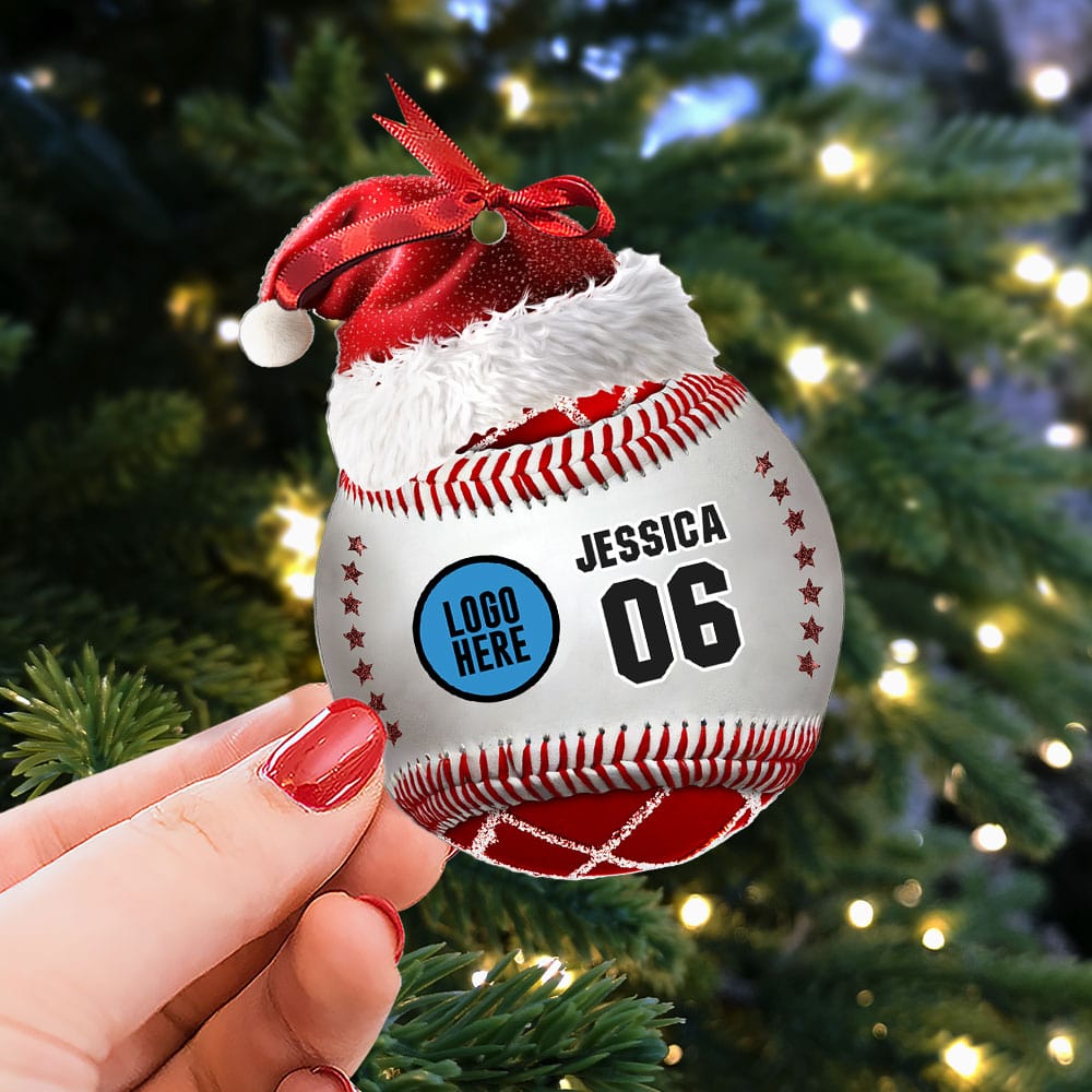 Custom Baseball Lover's Christmas Ornament Ornament PopCulturePrints
