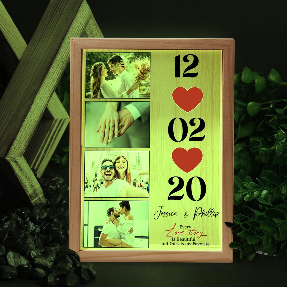 Personalized Love Story Light Box Frame - Perfect Valentine's Gift PopCulturePrints