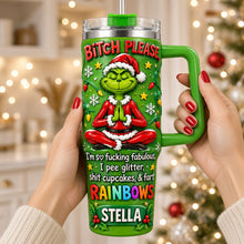 Load image into Gallery viewer, Sleighing The Naughty List Tumbler With Handle - Personalized Funny Gifts 01HUDH141026 Tumbler Cup PopCulturePrints
