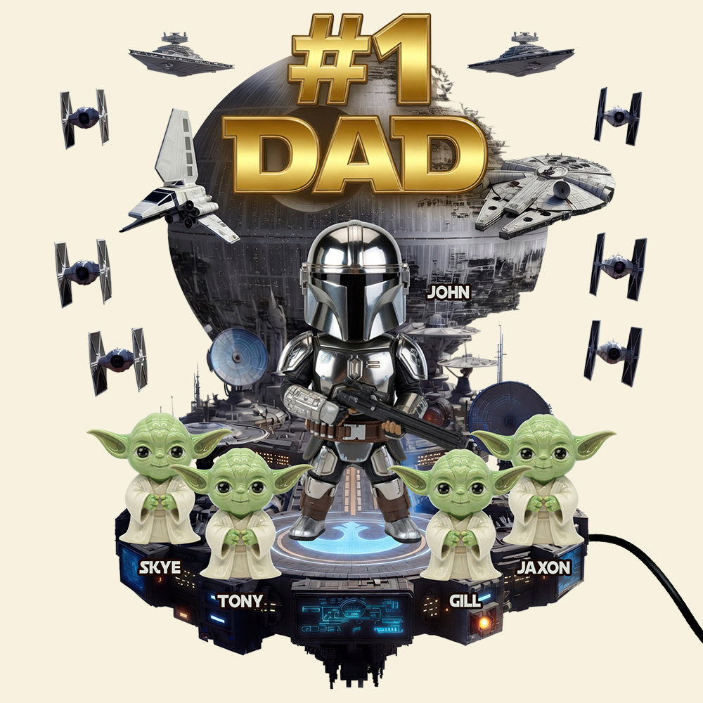 #1 Dad Light Box - Personalized Sci-Fi Gift for Dads, Grandpas, and Father Figures Light Box PopCulturePrints