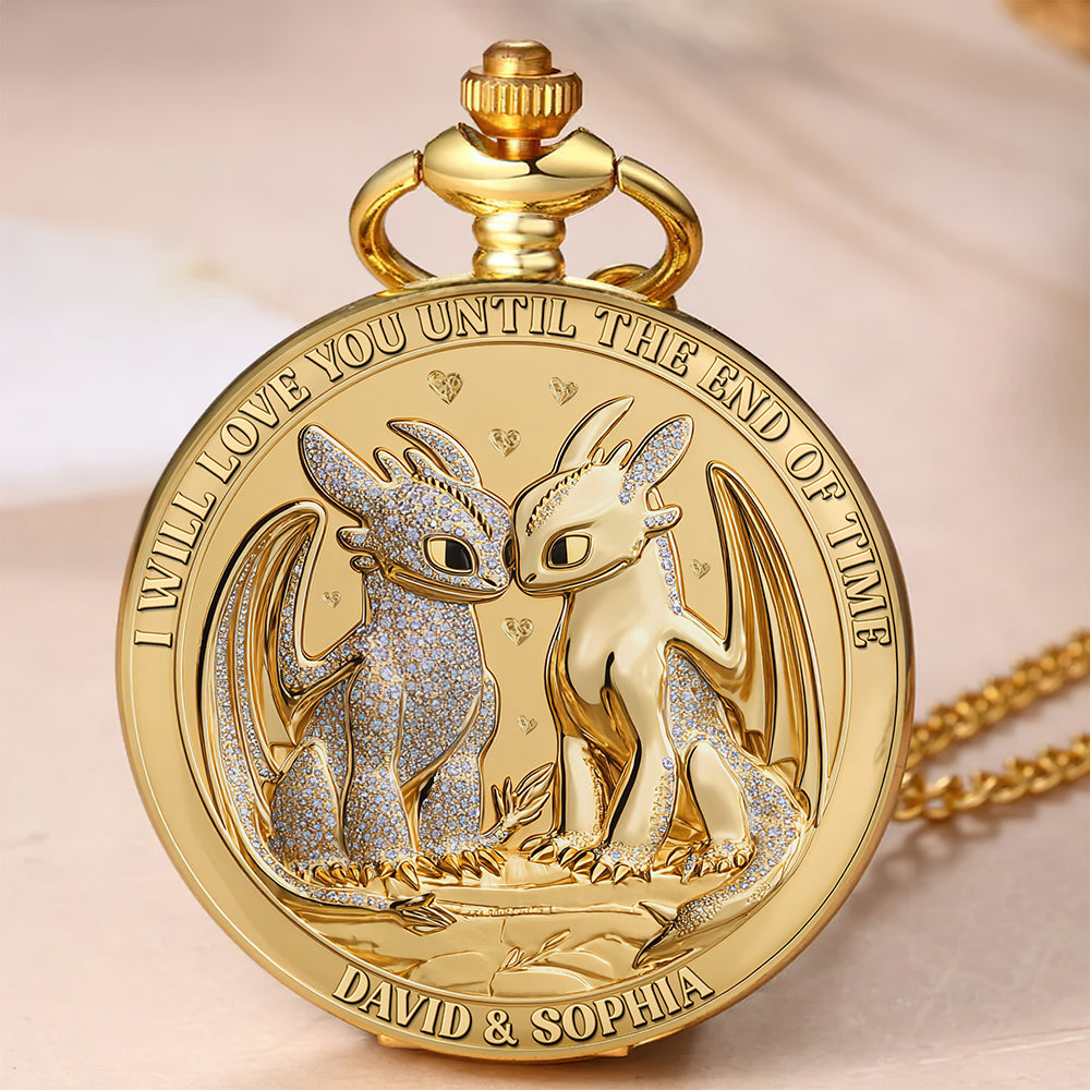 I Will Love You Until The End Of Time - Legendary Love Pocket Watch Personalized Gift for Couples Pocket Watch PopCulturePrints