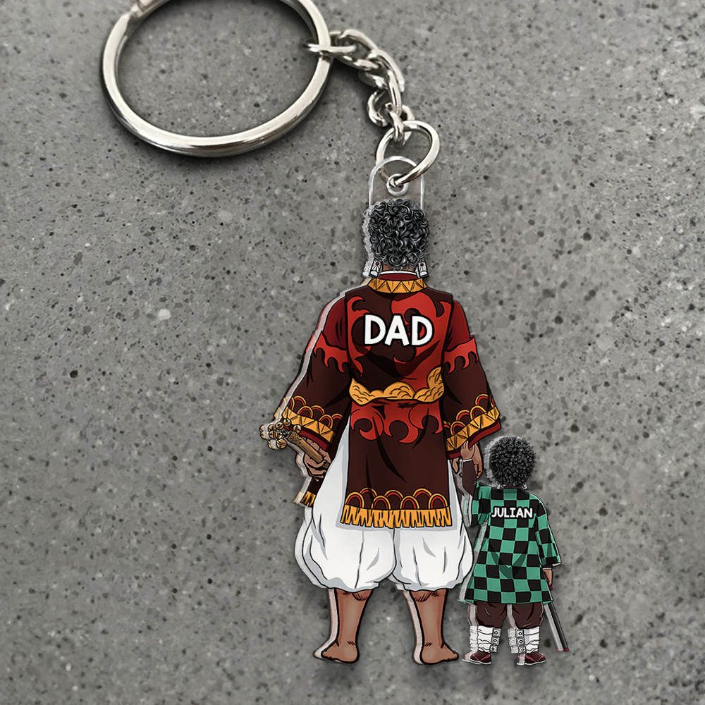 “A Symbol of Fatherhood” - Shadow Warrior Dad Acrylic Keychain - Personalized Gift for Father Keychains PopCulturePrints